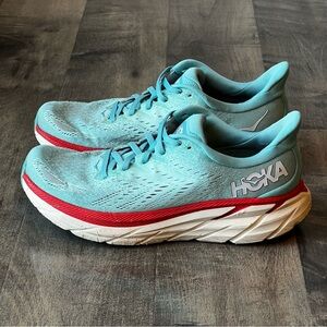 Hoka One One Womens Clifton 8 1119394 AEBL Blue Running Shoes Sneakers Size 8.5